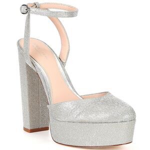 Antonio Melani Born on Fifth Liv Metallic Glitter Closed Toe Platform Pumps